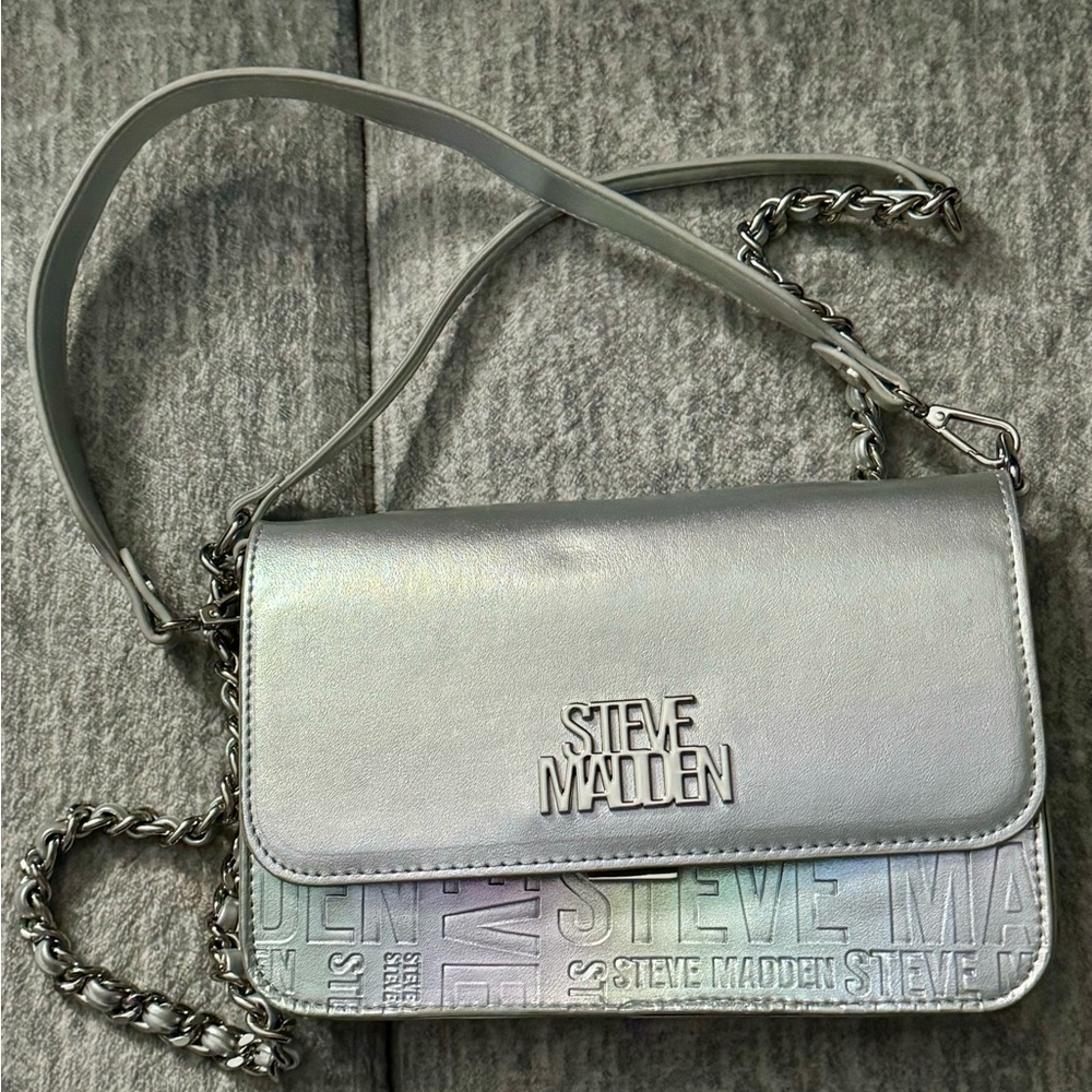 Silver Metallic Steve Madden Purse